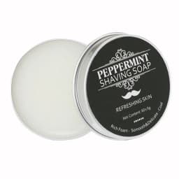 image-Mint Scented Men's Shaving Soap Shaving Cream Aluminum Boxed Foam Rich Gentle Handmade Shave Soap Shave Beard Cream