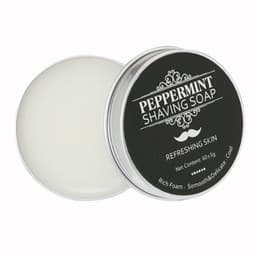 image-Mint Scented Men's Shaving Soap Shaving Cream Aluminum Boxed Foam Rich Gentle Handmade Shave Soap Shave Beard Cream