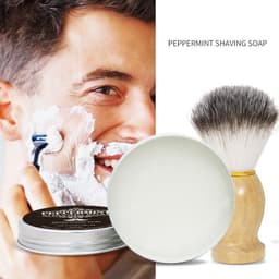 image-Mint Scented Men's Shaving Soap Shaving Cream Aluminum Boxed Foam Rich Gentle Handmade Shave Soap Shave Beard Cream