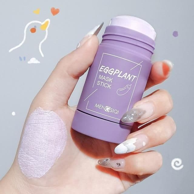 image-Face Blackhead Cream Eggplant Green Tea Cooling Deep Cleansing Clay Mask