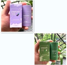 image-Face Blackhead Cream Eggplant Green Tea Cooling Deep Cleansing Clay Mask