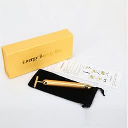 image-Face 24K Gold Vibration Pulse Beauty Bar Firming Facial Roller Massager Stick Lift Skin Tightening Wrinkles Pen