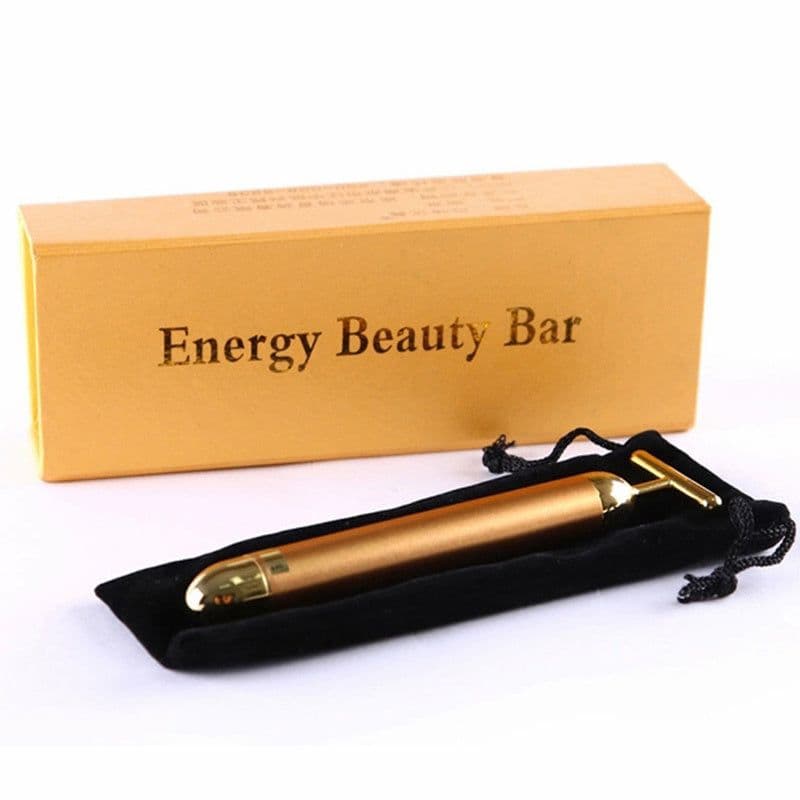 image-Face 24K Gold Vibration Pulse Beauty Bar Firming Facial Roller Massager Stick Lift Skin Tightening Wrinkles Pen