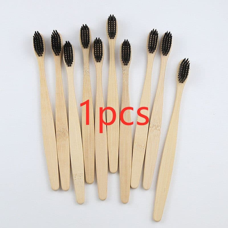 image-Bamboo toothbrush rainbow bamboo toothbrush colorful bamboo toothbrush environmental protection bamboo handle toothbrush