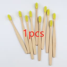 image-Bamboo toothbrush rainbow bamboo toothbrush colorful bamboo toothbrush environmental protection bamboo handle toothbrush