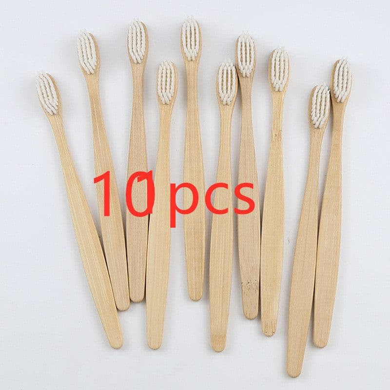 image-Bamboo toothbrush rainbow bamboo toothbrush colorful bamboo toothbrush environmental protection bamboo handle toothbrush