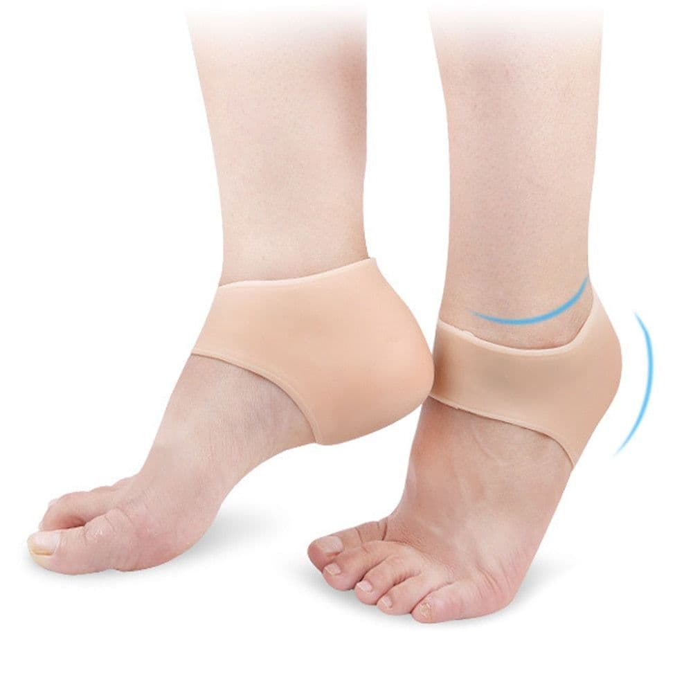 image-Silicone heel protection relieves heel pain Soft anti-split sleeve Heel sleeve