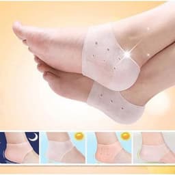 image-Silicone heel protection relieves heel pain Soft anti-split sleeve Heel sleeve