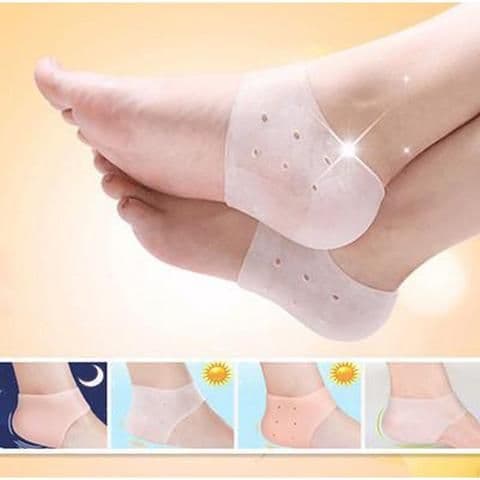 image-Silicone heel protection relieves heel pain Soft anti-split sleeve Heel sleeve