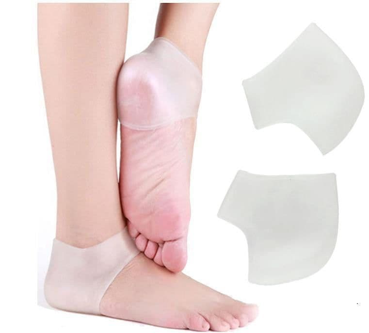 image-Silicone heel protection relieves heel pain Soft anti-split sleeve Heel sleeve