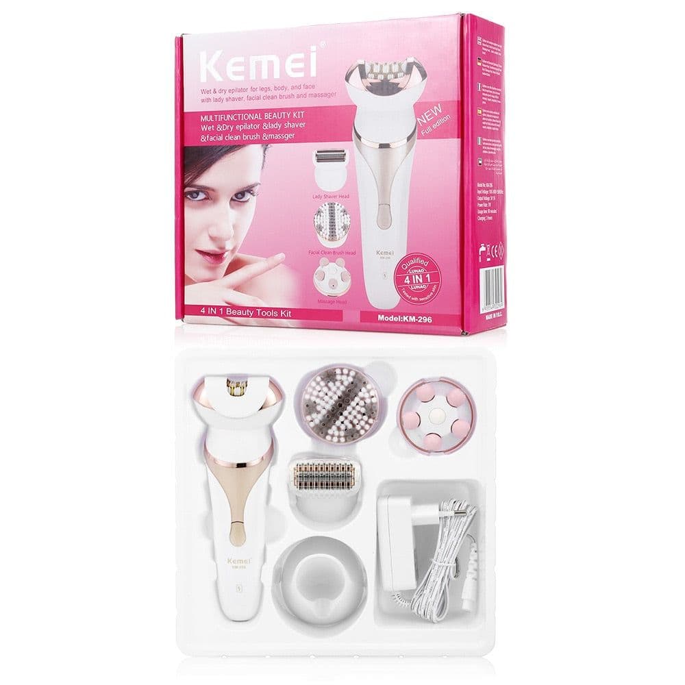 image-4-in-1 Ms. Rechargeable Electric Shaver Epilator Shaving Machine Multi-function Epilator Lady Hair Removal Massager Set