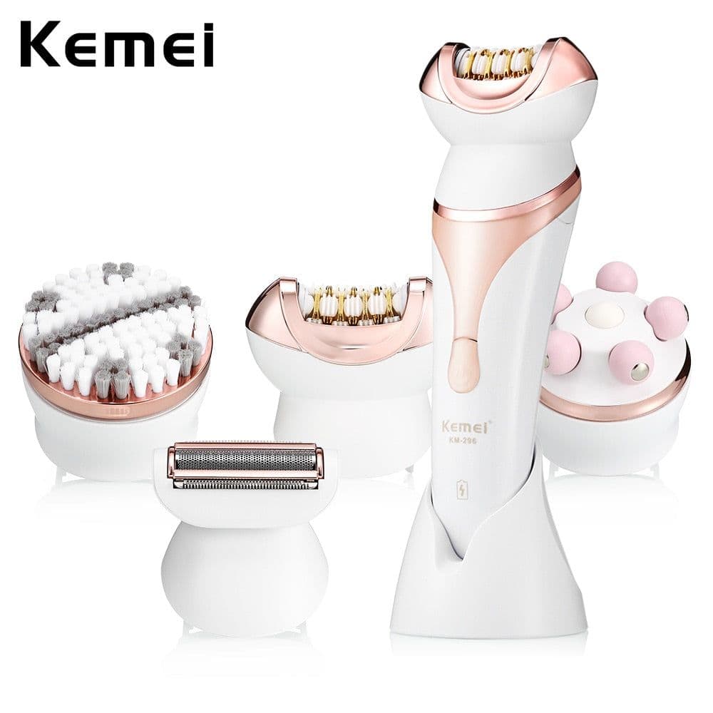 image-4-in-1 Ms. Rechargeable Electric Shaver Epilator Shaving Machine Multi-function Epilator Lady Hair Removal Massager Set