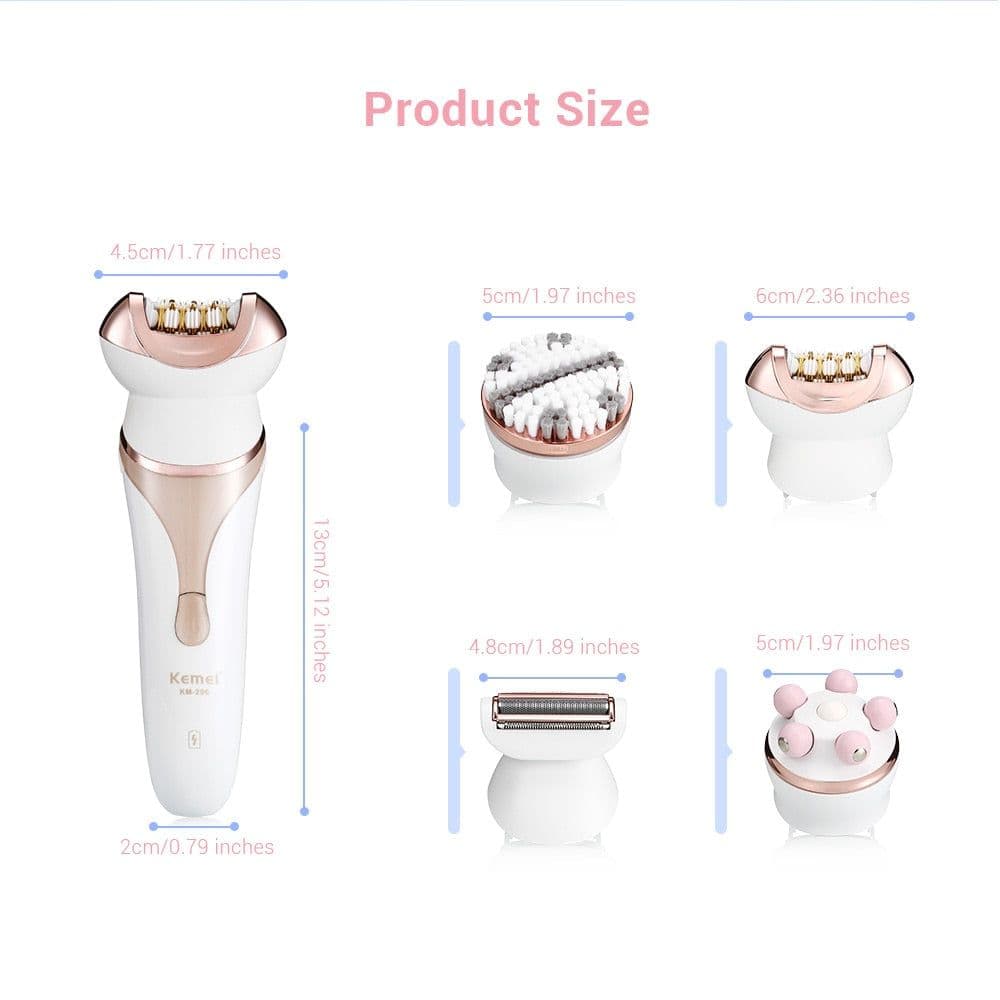 image-4-in-1 Ms. Rechargeable Electric Shaver Epilator Shaving Machine Multi-function Epilator Lady Hair Removal Massager Set