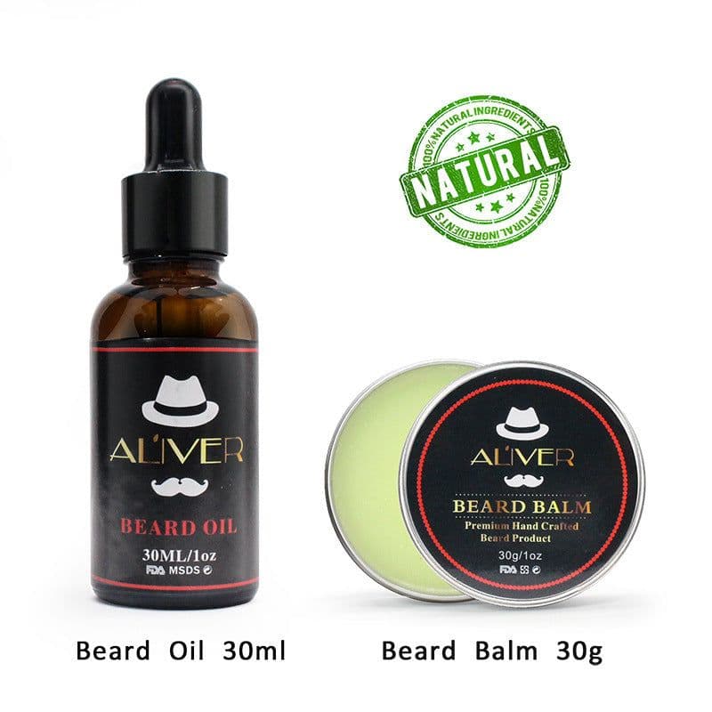 image-Man Hair Beard Shaving Set Bathroom Tool Brush Comb Shaving Scissors Clean Styling Set