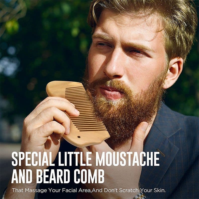 image-Man Hair Beard Shaving Set Bathroom Tool Brush Comb Shaving Scissors Clean Styling Set