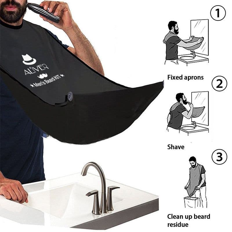 image-Man Hair Beard Shaving Set Bathroom Tool Brush Comb Shaving Scissors Clean Styling Set