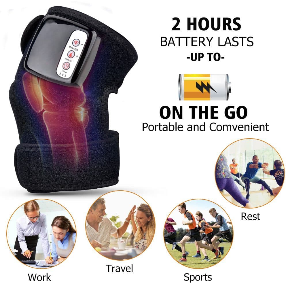 image-Electric Infrared Heating Knee Massager Wrap Elbow Joint Support Vibration Therapy Physiotherapy Machine Pain Relief Massageador