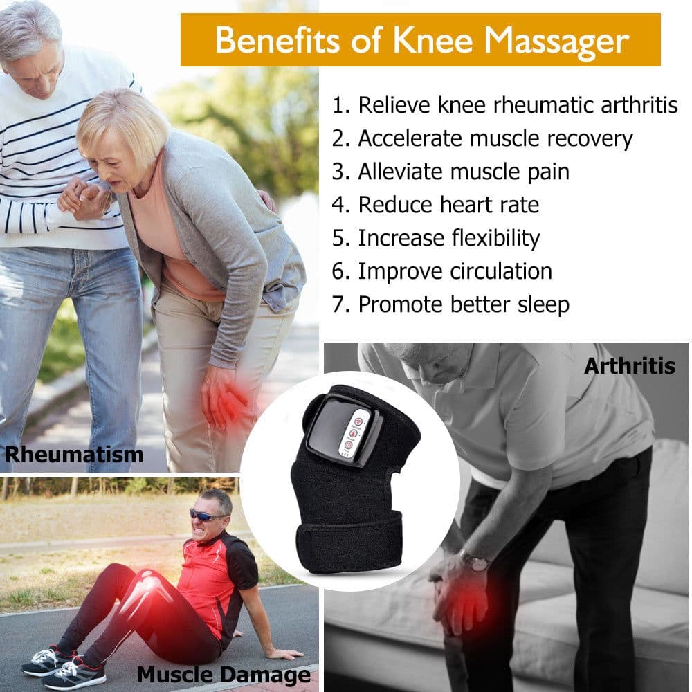 image-Electric Infrared Heating Knee Massager Wrap Elbow Joint Support Vibration Therapy Physiotherapy Machine Pain Relief Massageador