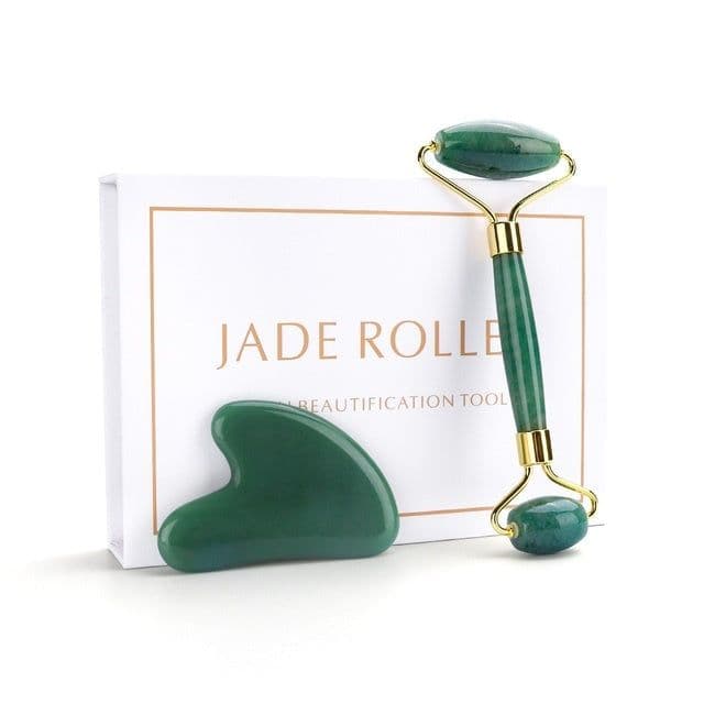 image-Rose Quartz Roller Slimming Face Massager Lifting Tool Natural Jade