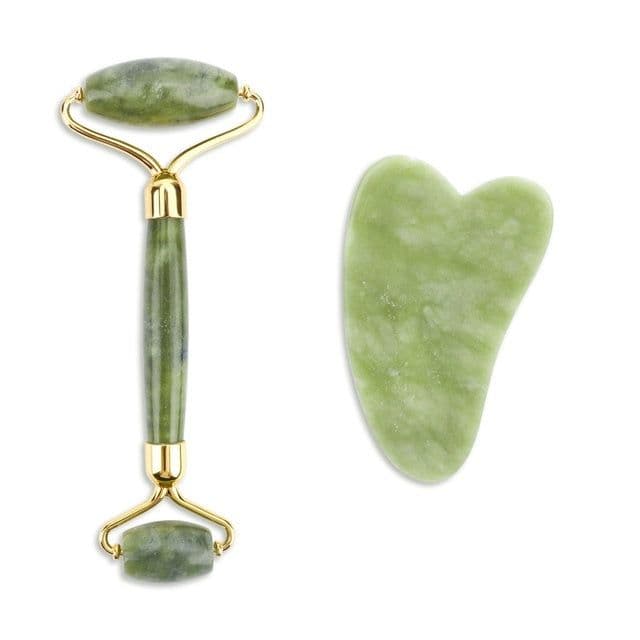 image-Rose Quartz Roller Slimming Face Massager Lifting Tool Natural Jade