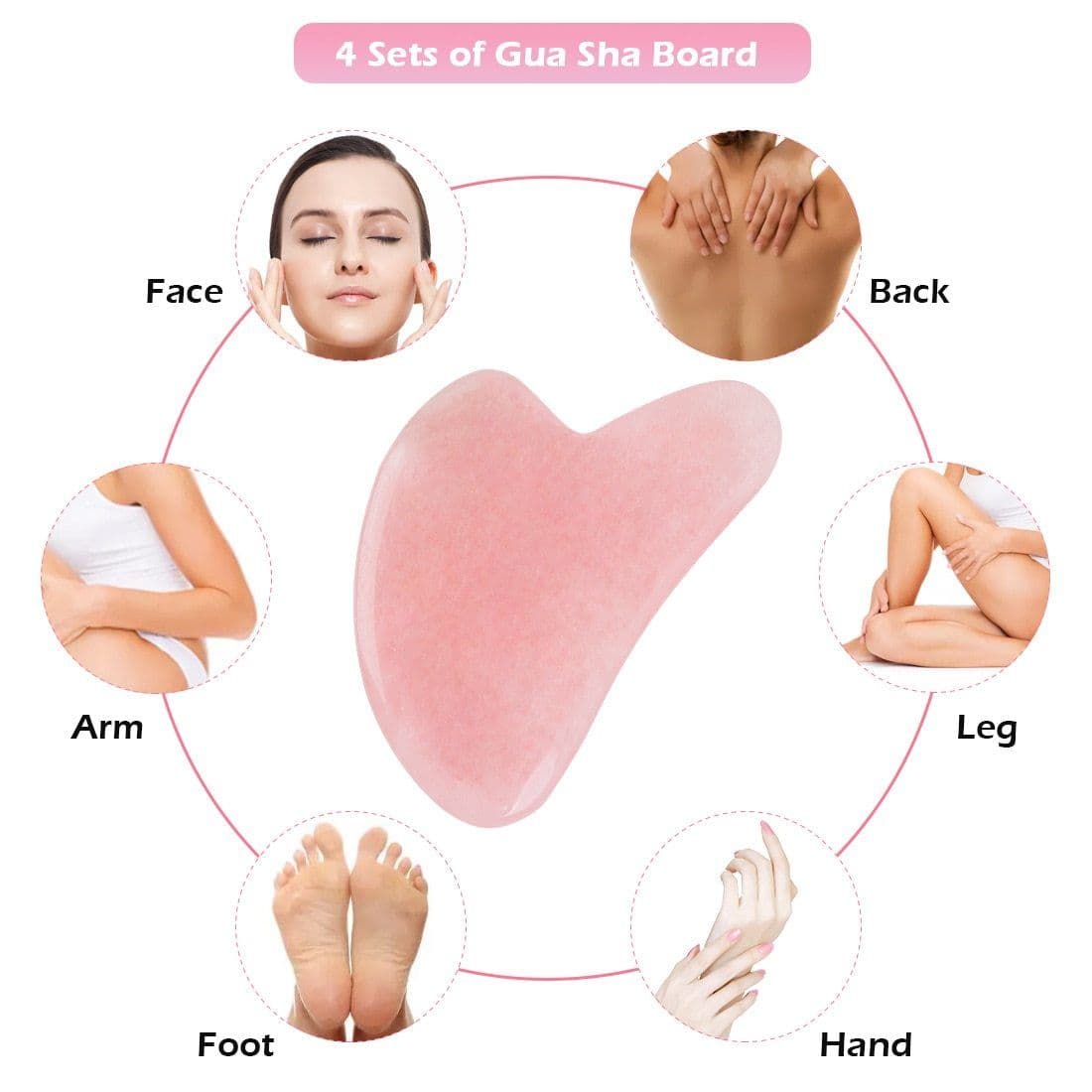 image-Whole Massage Gua Sha Tools Natural Rose Quartz Massage Stone