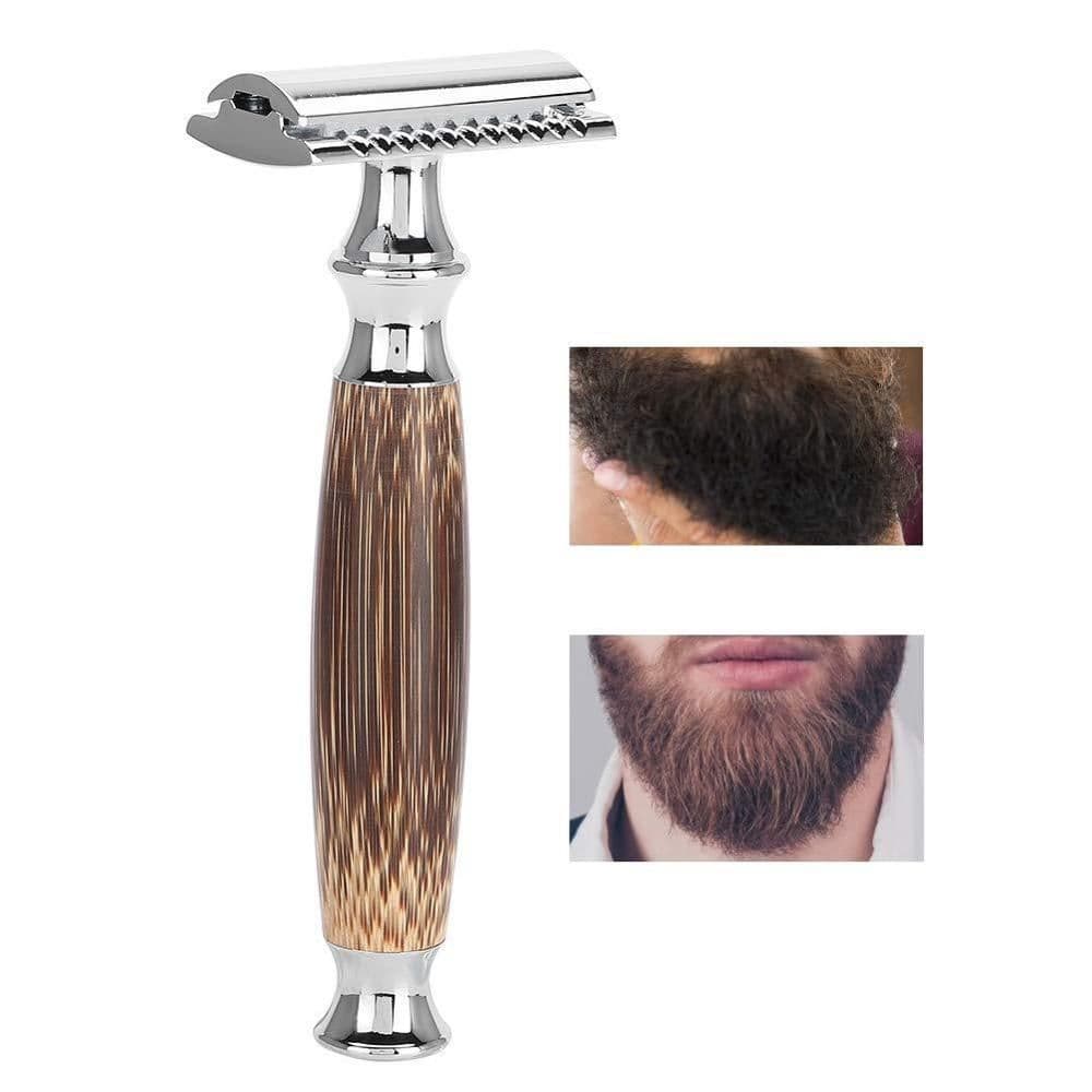 image-Double Edged Safety Razor with Long Natural Bamboo Handle Experience A Better Shave Grand slam Friendly Male Grooming