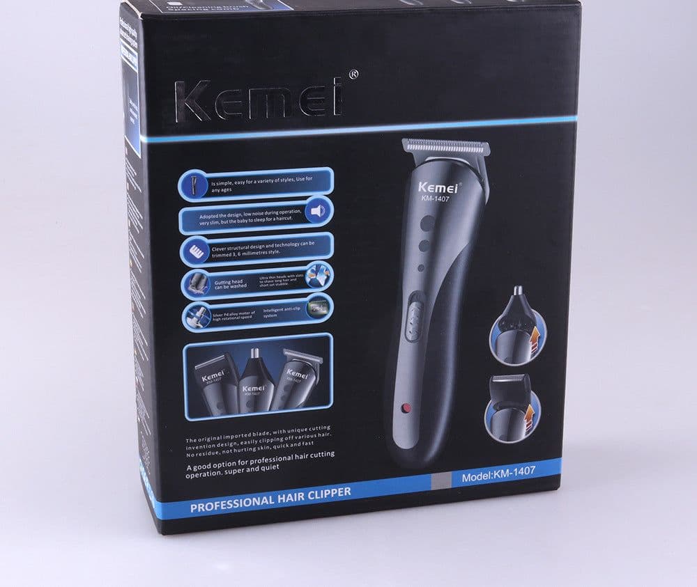 image-KEMEI All In1 Rechargeable Hair Clipper For Men Waterproof Wireless Electric Shaver Beard Nose Ear Shaver Hair Trimmer Tool