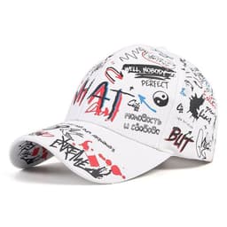 image-New WHAT Graffiti Baseball Cap Hip Hop Tide Hat Summer Travel Shade Caps Men Women Outdoor Sports Casual Hats Snapback Hats Gorr