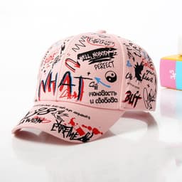 image-New WHAT Graffiti Baseball Cap Hip Hop Tide Hat Summer Travel Shade Caps Men Women Outdoor Sports Casual Hats Snapback Hats Gorr