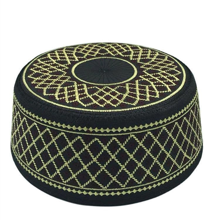 image-Muslim Hats Cotton Embroidery Islamic Men Prayer Arab Clothing Caps