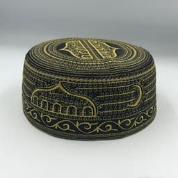 image-Cotton Embroidery Caps New Muslim Men Prayer Hats