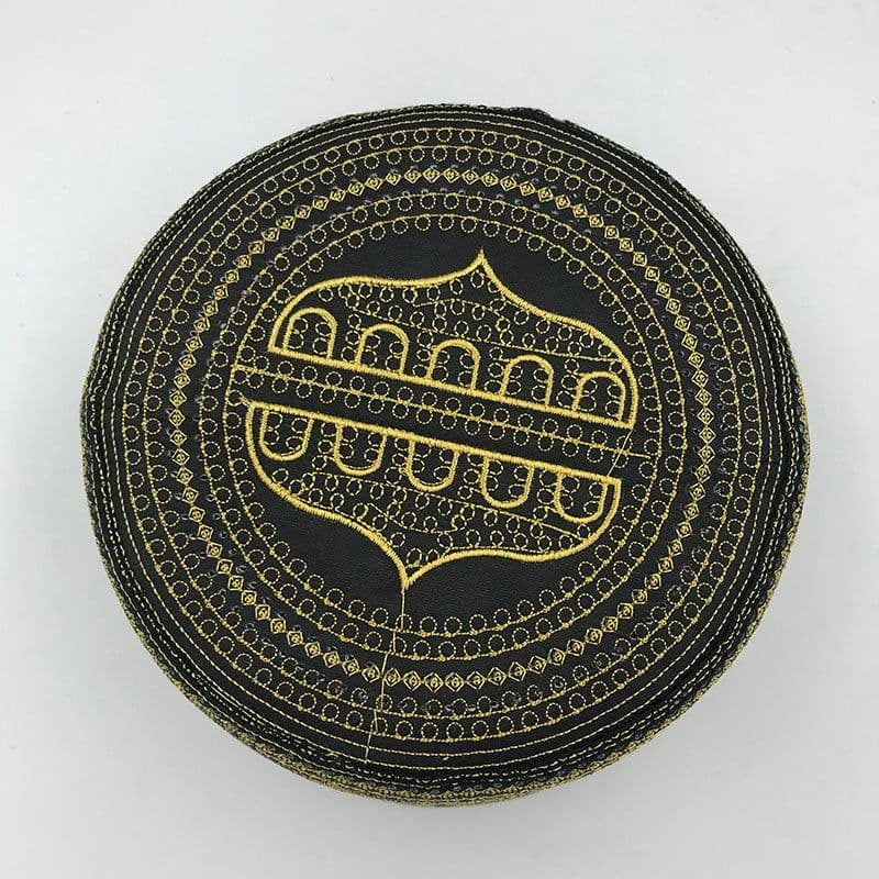 image-Cotton Embroidery Caps New Muslim Men Prayer Hats