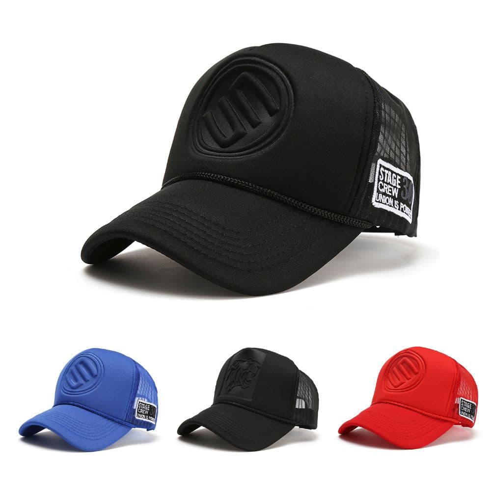 image-Trendy Brand Solid Color Tall Truck Hat Truck Hat For Men And Women Couples Caps