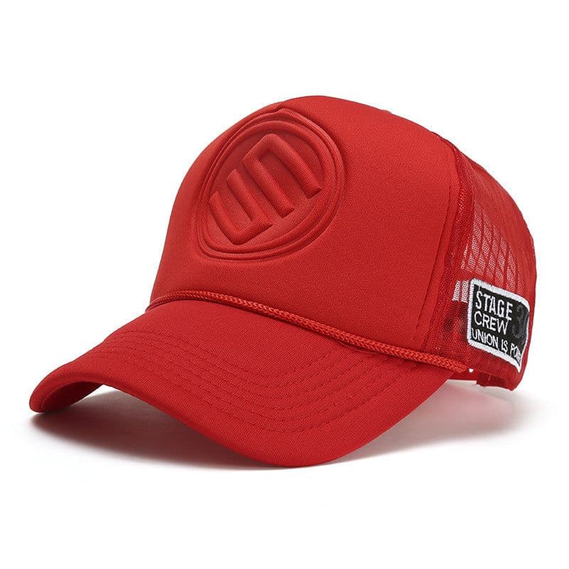 image-Trendy Brand Solid Color Tall Truck Hat Truck Hat For Men And Women Couples Caps