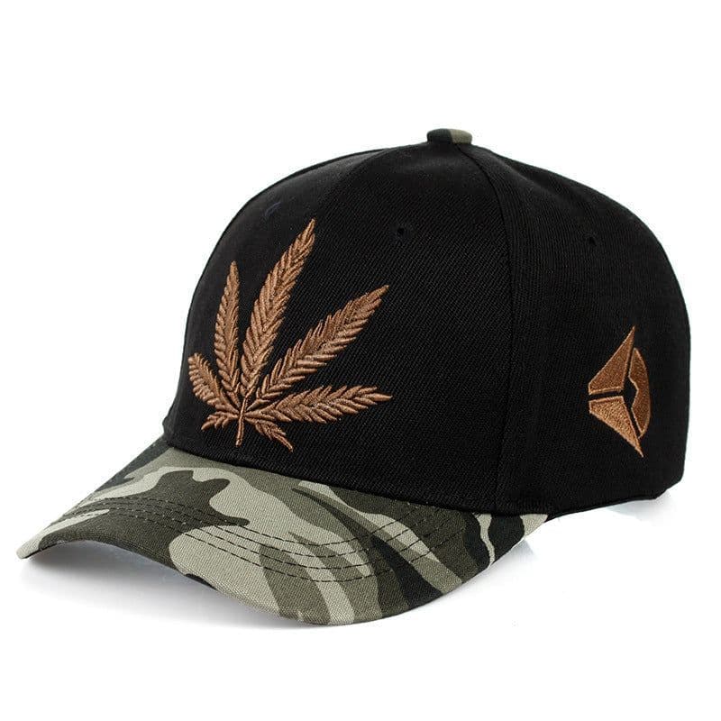 image-Simple Green Maple Leaf Hemp Leaf Caps Men And Women Baseball Caps Shopping