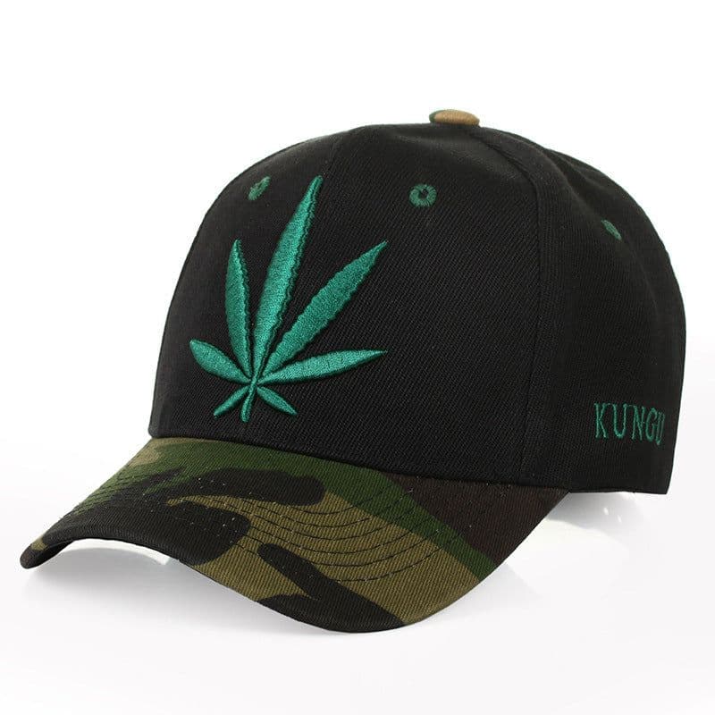image-Simple Green Maple Leaf Hemp Leaf Caps Men And Women Baseball Caps Shopping