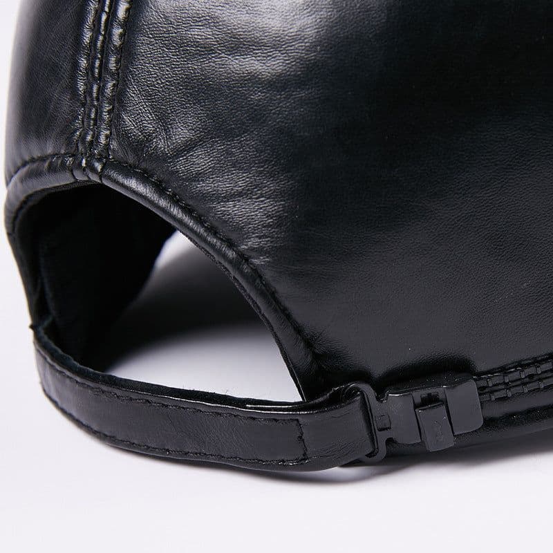image-Leather Men Women Middle-aged And Elderly Sheepskin Baseball Caps Thickened Warm Duck Tongue