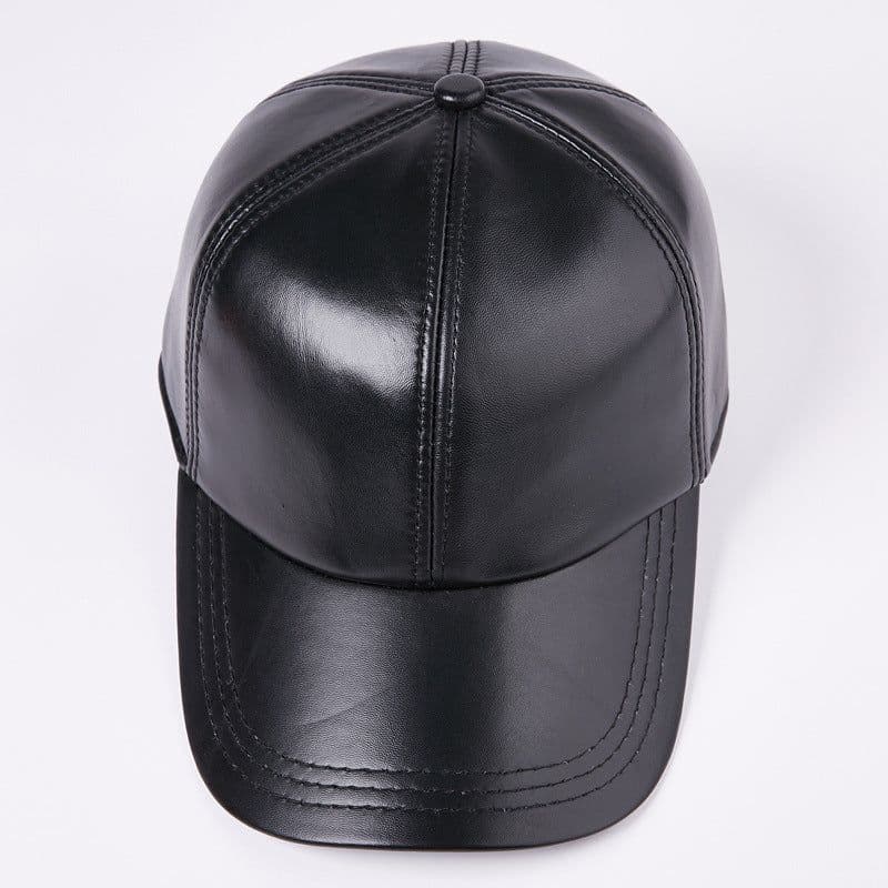 image-Leather Men Women Middle-aged And Elderly Sheepskin Baseball Caps Thickened Warm Duck Tongue