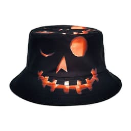 image-Halloween Hats Creative Cartoon Pumpkin Grimace Printed Sun-shade Fisherman Hat
