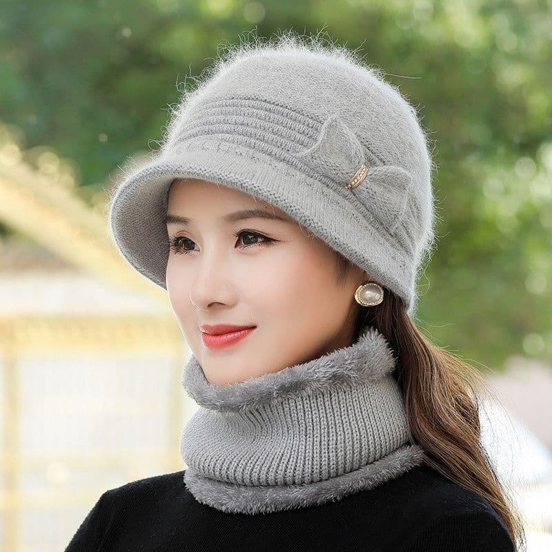 image-Fashion Velvet Padded Warm Wool Hat