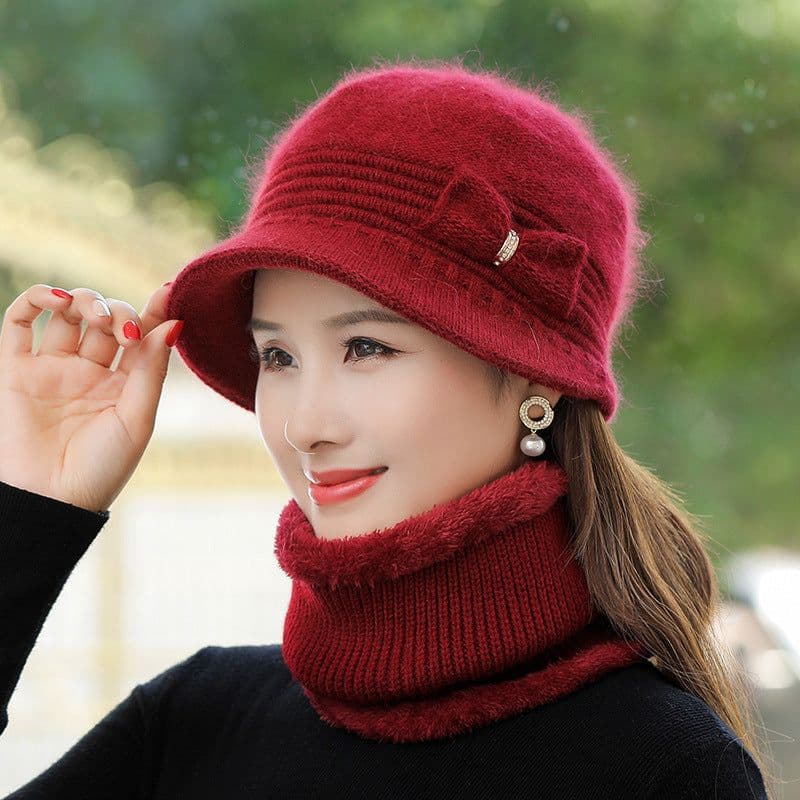 image-Fashion Velvet Padded Warm Wool Hat