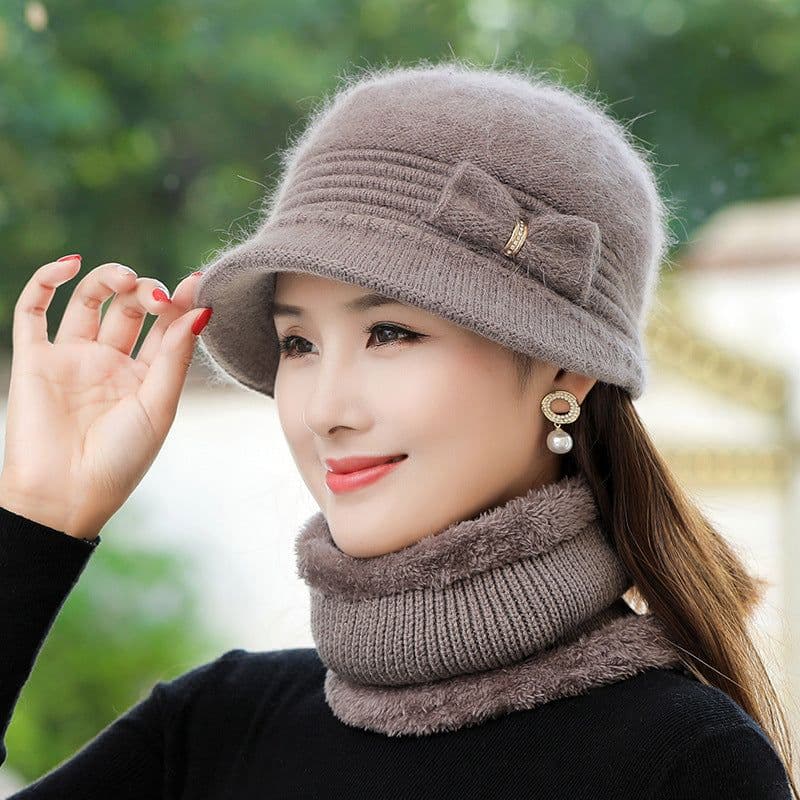 image-Fashion Velvet Padded Warm Wool Hat