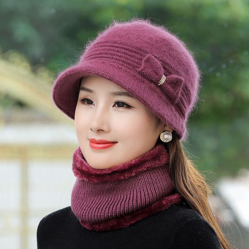 image-Fashion Velvet Padded Warm Wool Hat