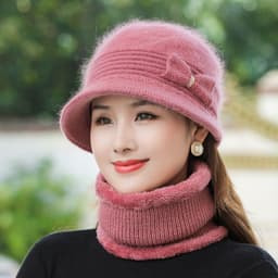image-Fashion Velvet Padded Warm Wool Hat