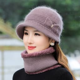 image-Fashion Velvet Padded Warm Wool Hat