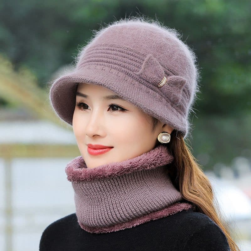 image-Fashion Velvet Padded Warm Wool Hat