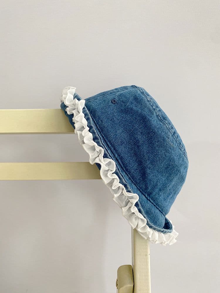 image-Tree Fungus-like Lacework Cowboy Hat Blue Short Brim Fisherman Hat