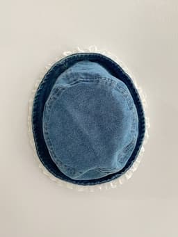 image-Tree Fungus-like Lacework Cowboy Hat Blue Short Brim Fisherman Hat