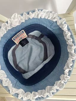 image-Tree Fungus-like Lacework Cowboy Hat Blue Short Brim Fisherman Hat