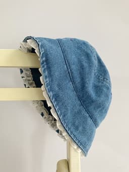 image-Tree Fungus-like Lacework Cowboy Hat Blue Short Brim Fisherman Hat